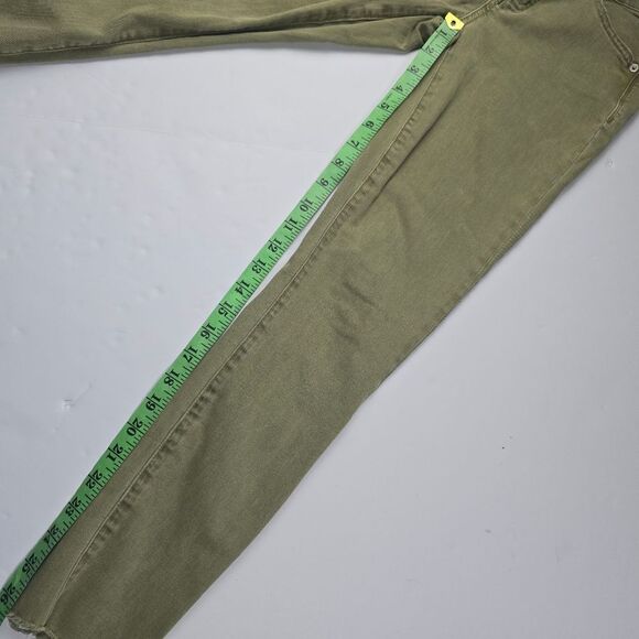 Madewell 9" High-Rise Skinny Jeans: Raw-Hem Garment-Dyed Edition Green 25 - Picture 10 of 10